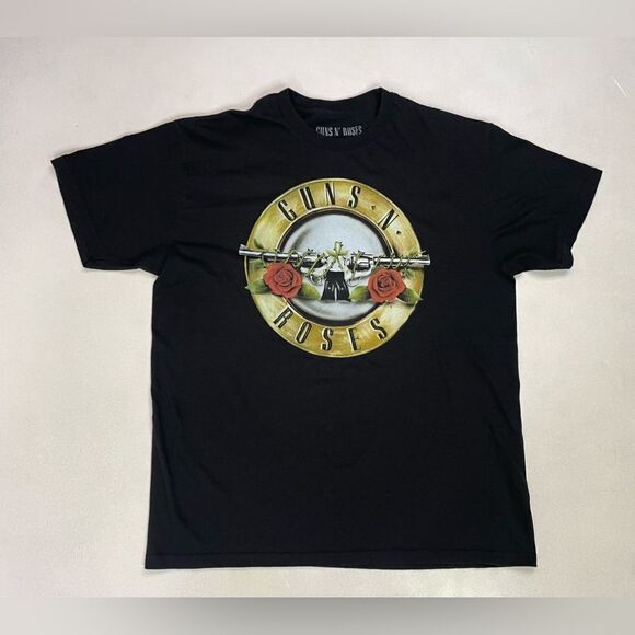 Guns N Roses Graphic Logo T-shirt Men Large Black Short Sleeve Music - Picture 1 of 5